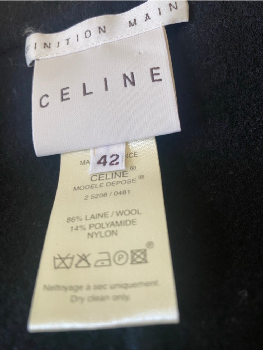 Women's Celine Black Wool Blend Cropped Blazer Jacket US 10/42 & Matching Dress - Picture 6 of 13